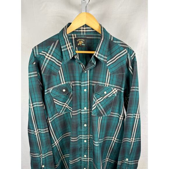 Saddle King Western Pearl Snap Button Long Sleeve Shirt Men's Size XL - Picture 2 of 4